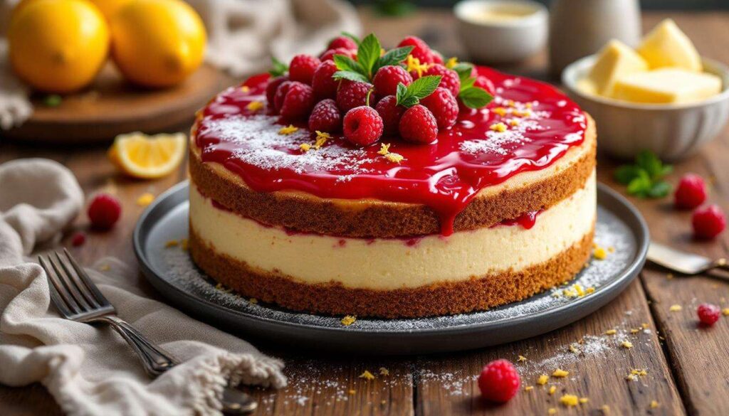 Drei Lagen, drei Geschmacksrichtungen: Mohn-Kirsch-Käsekuchen für kühle Februartage