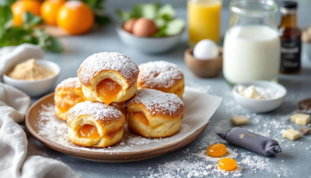 Mini-Berliner aus dem Ofen mit Marmeladenfüllung