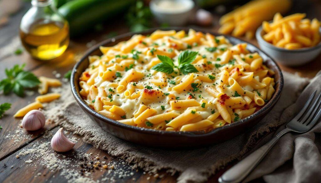 Nudelauflauf mit Zucchini und Ricotta – schnell im Ofen, schön cremig