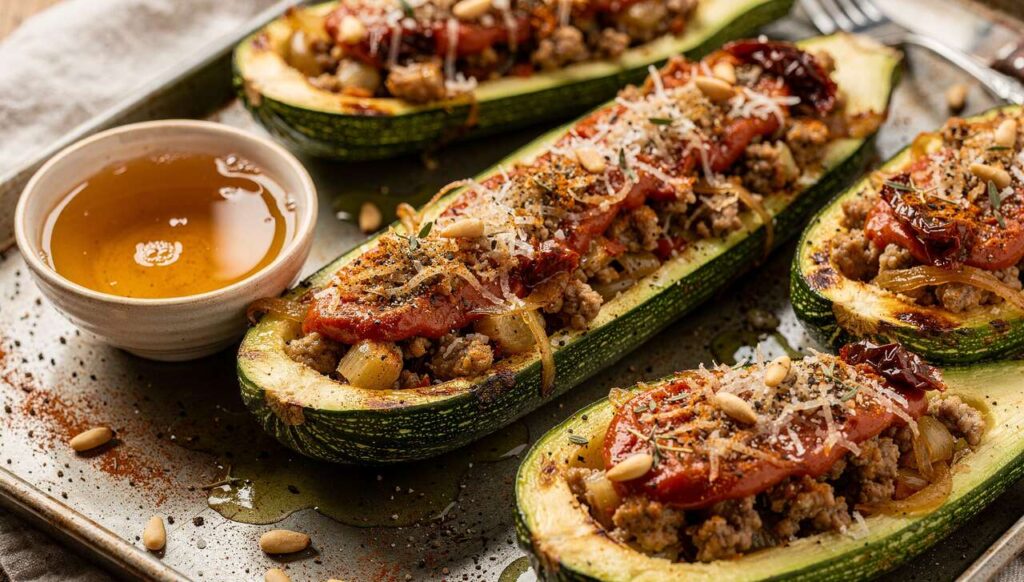 Neues Rezept der Ernährungs-Docs: Gefüllte Zucchini aus dem Ofen mit magerem Putenhackfleisch