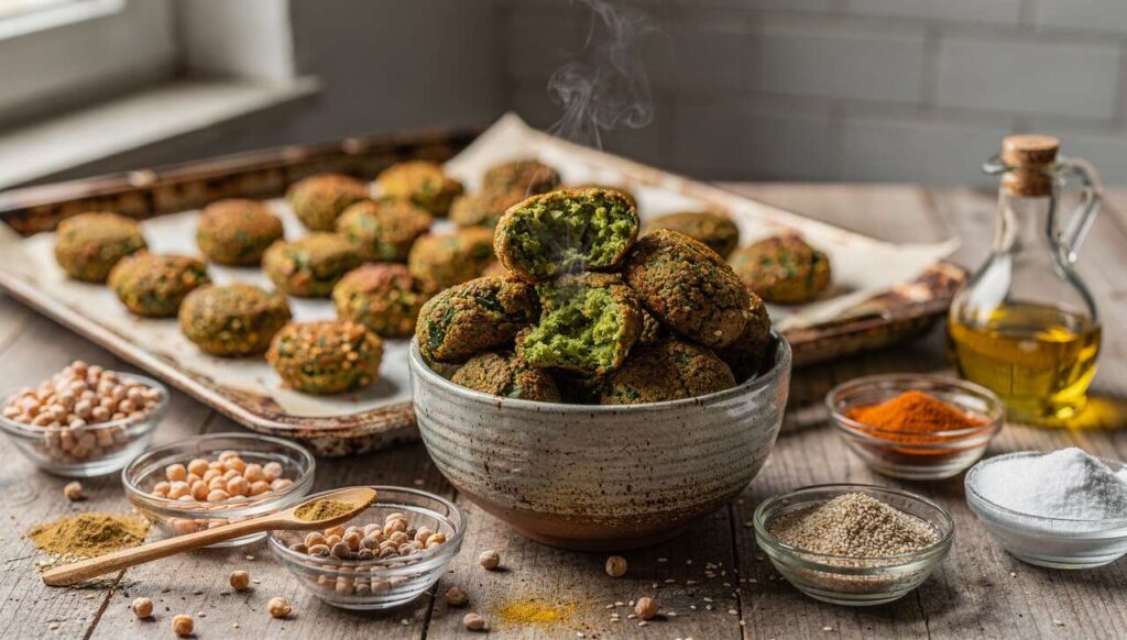 Selbst gemachte Falafel wie in Berlin-Neukölln, knusprig aus dem Ofen in 25 Minuten