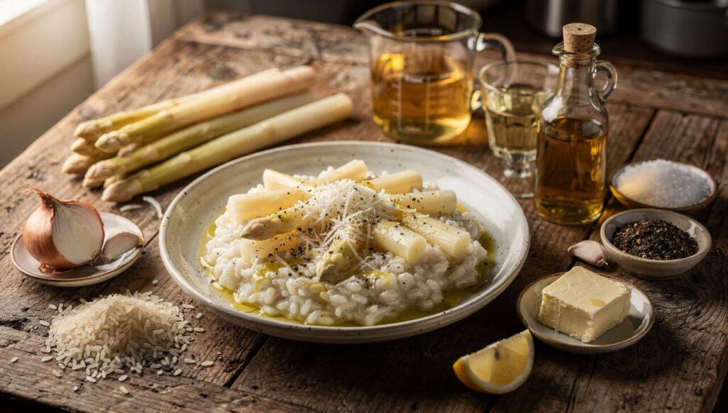 Spargel-Risotto mit Parmesan: Warum Italiener niemals die Schalen wegwerfen
