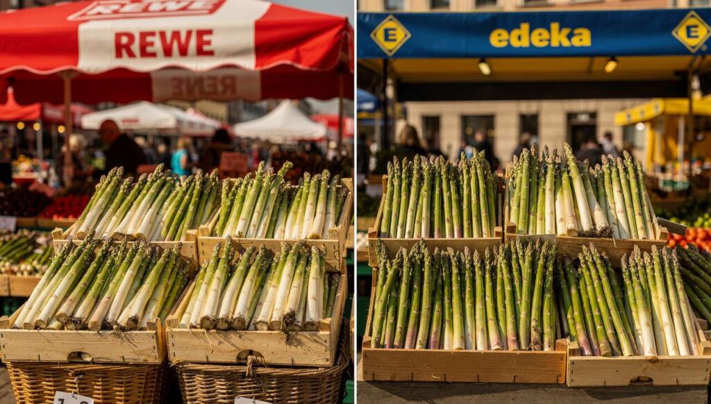 REWE oder Edeka: Wo gibt es den besseren frischen Spargel?